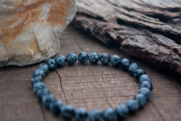 Bracelet petit nuage d'hiver obsidienne