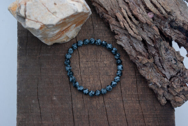 Bracelet perles minérales obsidienne