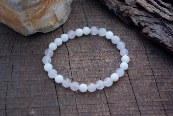 bracelet quartz nacre perles